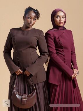 NWT | Summer Evenings Women's Asymmetric Button-Front Blazer Jacket - Brown